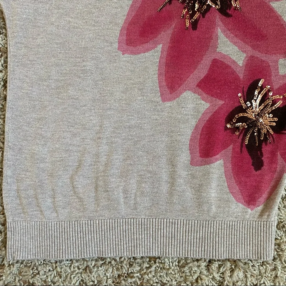 INC Dolman Sleeve Tan Embellished Lightweight Sweater Top Sequins - Picture 5 of 11